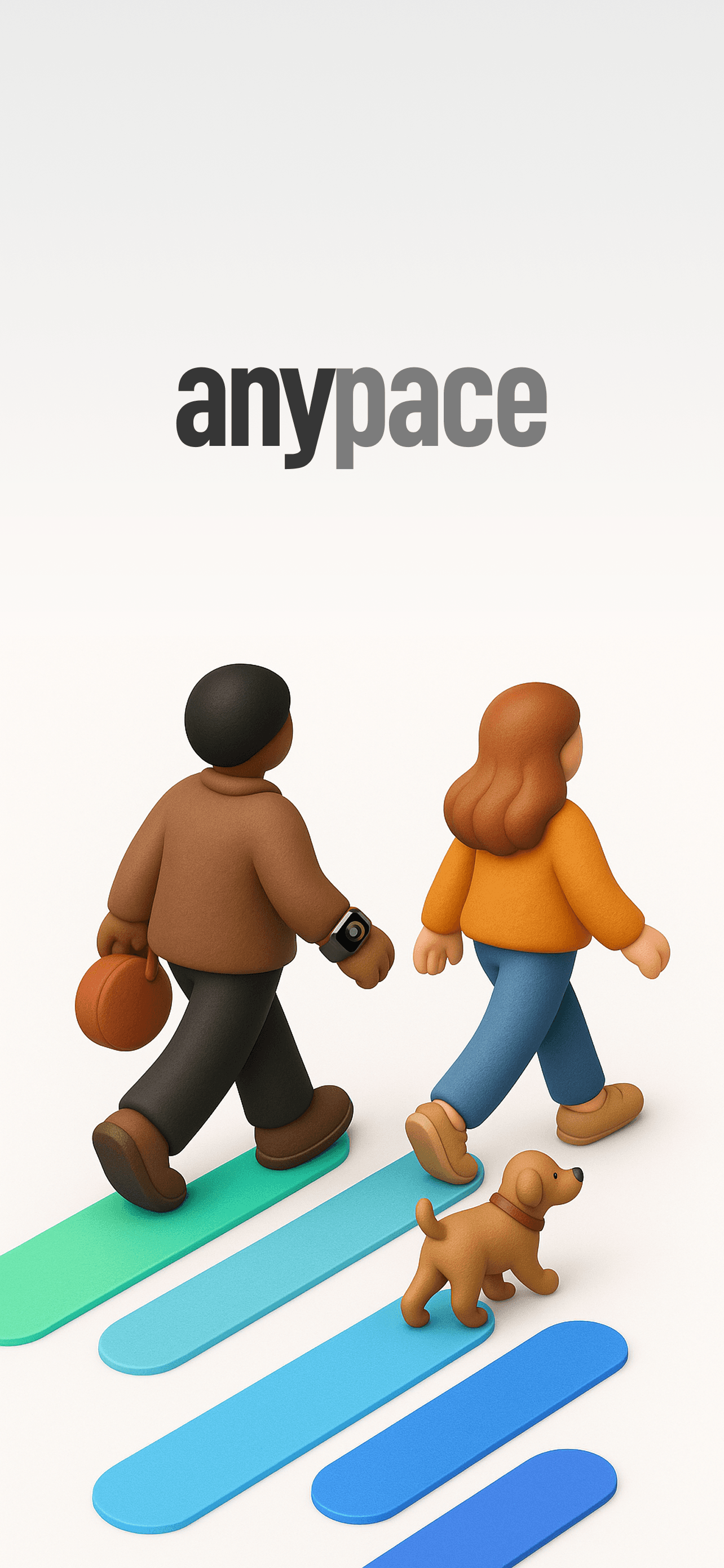 Anypace app interface - Screen 1