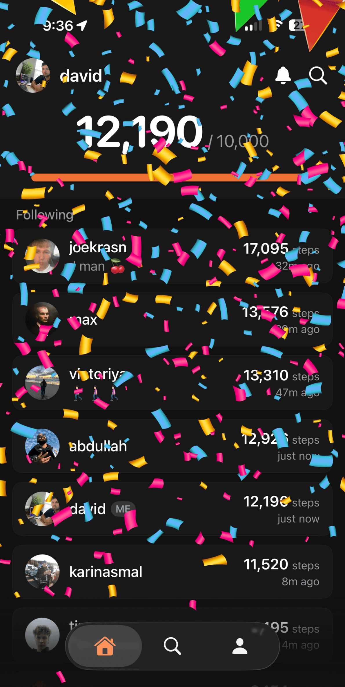 Anypace celebration screen